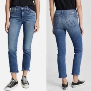MOTHER Jeans The Rascal Ankle Chew Dark Academia Blue Size 25